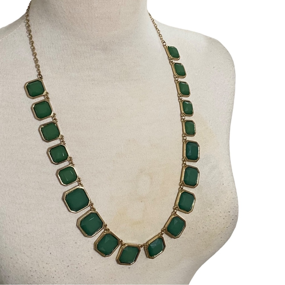Kate Spade Frame of Mind Necklace Graduated Emerald Green Statement Necklace